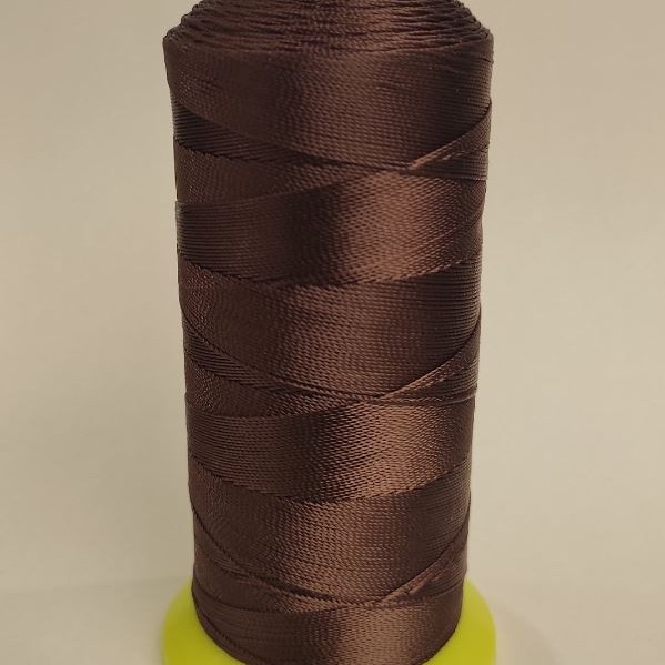 Bobbin hardware: Brown nylon craft thread, 0.6 mm diameter