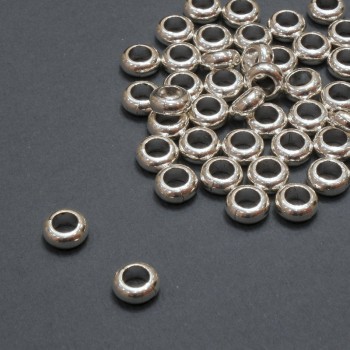 Pandora Bead Findings, diameter 7×3 mm, hole diameter 3.7 mm, packaging 20 g, 52 pcs. (±)