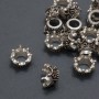 End cap 'Crown' silver metal color, diameter 11x6 mm (±), packaging 20 g 17 pcs (±)