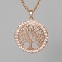 Chain 'Tree' Xuping with a pendant of white crystals, diameter 24.5 mm, length 40-45 cm, thickness 2 mm