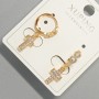 Earrings 'Cross' Xuping with white crystals, diameter 6x11mm, length 22mm, 18K gold plating