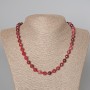 Rubellite Tourmaline Necklace, Natural Stone, Faceted Bead, 8mm Diameter, Length 48cm