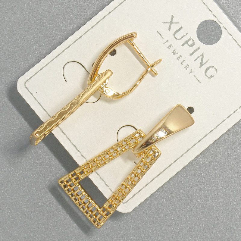 Earrings Xuping, diameter 15x23 mm, length 34 mm, 18K plating