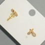 Xuping Butterfly Stud Earrings with White Crystals, 11.5×9.5 mm, 18K Gold Plating