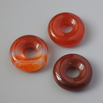 Pandora Bead Carnelian natural stone, diameter 15x5mm, hole diameter 5mm+