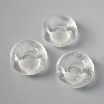 Pandora Bead, Rock Crystal Natural Stone, diameter 14x7 mm, hole diameter 5.5 mm+