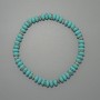 Turquoise Bracelet (Imitation) Smooth Rondelle Beads, 6x3.5 mm, length 18 cm +/- (stretch) with metal inserts