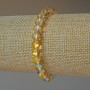 Bracelet with Opal Glass «Yellow Chameleon», smooth beads, 6.5 mm diameter, 18 cm length (stretch)