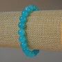 Aquamarine Bracelet with Natural Stone — Smooth Bead, 8.5 mm Diameter, 18 cm Length (Stretch)