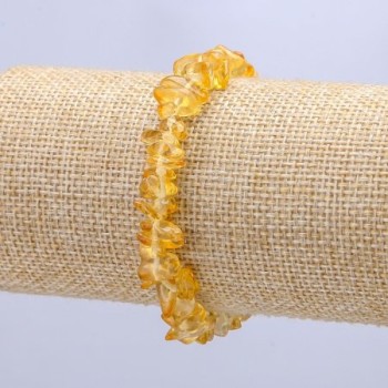 Citrine bracelet with natural chip stones 8x3 mm, length 18 cm ± (stretch)