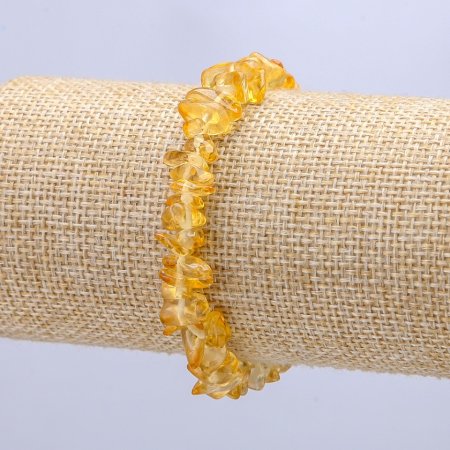 Citrine bracelet with natural chip stones 8x3 mm, length 18 cm ± (stretch)