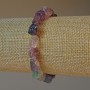 Natural fluorite bracelet with faceted beads, natural untreated stone, 8x10 mm diameter, 18 cm length +/- (stretch)