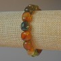 Bracelet Brazilian Agate natural stone slab beads, size 9×12 mm ±, length 18 cm ± (stretch)
