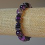 Purple Agate Bracelet, Natural Stone Bar Beads, 9x12 mm, Length 18 cm, Stretch