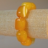 Yellow agate bracelet, natural stone rectangular beads, 15×19 mm, length 18 cm +/- (stretch)