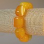 Yellow agate bracelet, natural stone rectangular beads, 15×19 mm, length 18 cm +/- (stretch)