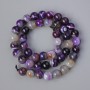 Purple agate beads, natural stone, smooth round beads, 8mm diameter, 38cm length on thread