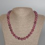 Rubellite Tourmaline Necklace, natural gemstone, faceted beads, approximately 10 mm diameter, approximately 49 cm length