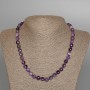 Natural Amethyst Necklace with Faceted Cube Beads, 7 mm diameter, 49 cm length