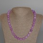 Lavender Amethyst Necklace with Natural Stone Smooth Beads, 10.5 mm Diameter, 50 cm Length