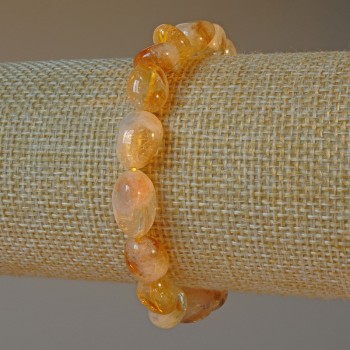 Bracelet with natural citrine, faceted beads, diameter 9×11 mm, length 18 cm ± (stretch)