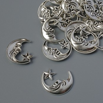 Moon finding for pendant or brooch, diameter 6x9 mm ± packaging 25 pcs ± 20 g