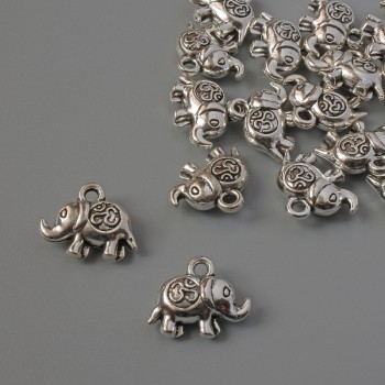 Elephant Pendant Findings, diameter 12×10, 5 mm ± packaging 17 pcs ± 20 g