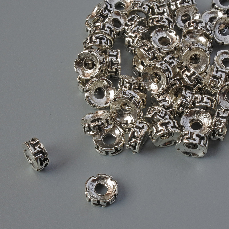 Bead-insert findings, diameter 8x2.5 mm, hole diameter 2.2 mm, packaging 38 pcs, 20 g