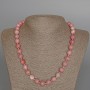 Rhodochrosite Necklace with natural stone, smooth beads, 10.5 mm diameter, 51 cm length