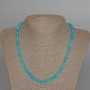 Aquamarine Necklace with Natural Stone, Faceted Beads, 6 mm Diameter, 49 cm Length