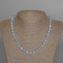 Aquamarine Necklace with natural stone, faceted bead, 8 mm diameter, 47 cm length