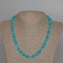 Aquamarine necklace with natural stone smooth beads, 8mm diameter ±, length 49 cm ±