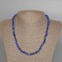 Lapis Lazuli Necklace, natural stone, smooth beads, diameter 6 mm, length 47 cm