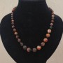 Brown Agate Necklace with natural stone, smooth beads in graduated sizes, diameter 6-10 mm ±, length 50 cm ±