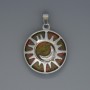 Pendant Sun Heliotrope Jasper, diameter 27 mm ±, length 37 mm ±, in a silver setting