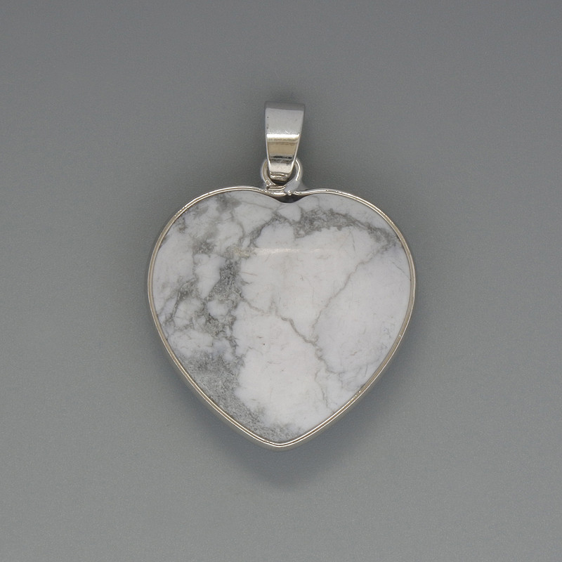 Kaholong Heart Pendant, diameter 26x26mm±, length 36mm± in a silver setting
