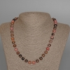 Rhodonite Necklace with Natural Stone, Smooth Beads, 8.5 mm Diameter, 49 cm Length