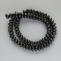 Black Agate Beads, Smooth Rondel, 8x5mm Diameter, 37cm Length on Thread