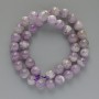 Amethyst beads, natural stone, smooth round beads, 10 mm diameter, 38 cm length on thread