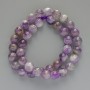 Amethyst beads, natural stone, smooth round beads, diameter 10.5 mm, length 38 cm on thread