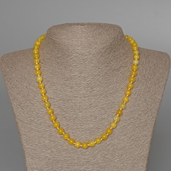 Citrine Necklace, Smooth Bead, 6.5 mm diameter, 48 cm length