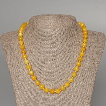 Citrine Necklace with Smooth Beads, 8.5 mm Diameter ±, Length 49 cm ±