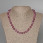 Rubellite Tourmaline Necklace, natural stone, smooth beads, diameter 8.5 mm, length 47 cm