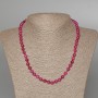 Raspberry Tourmaline Necklace with Smooth Beads, 6 mm Diameter, 47 cm Length
