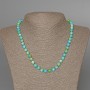 Necklace 'Variscite' (imitation acrylic) blue, white, and yellow colors, smooth bead, diameter 6.5 mm, length 48 cm