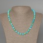 Necklace 'Variscite' (imitation acrylic) blue, white and yellow colors, smooth bead, diameter 8.5 mm, length 48 cm