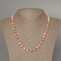 Necklace 'Variscite' (imitation acrylic) pink, white, and green colors, smooth bead, diameter 8.5 mm, length 48 cm