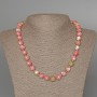 Necklace 'Variscite' (acrylic) pink, white, and green colors, smooth beads, diameter 10mm (+/-), length about 49 cm