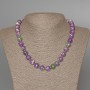 Necklace 'Variscite' (acrylic imitation) purple, white, and green colors, smooth bead, diameter 10.5 mm, length 47 cm