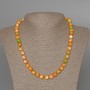 Necklace 'Variscite' (acrylic imitation) green, orange and white colors, smooth beads, diameter 8.5 mm, length 47 cm